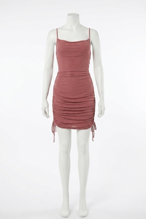 BY TOGETHER Dresses & Skirts - NEW BY TOGETHER ruched lurex stretch-jersey mini dress in scarlet